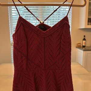 White House Black Market Red Lace Top